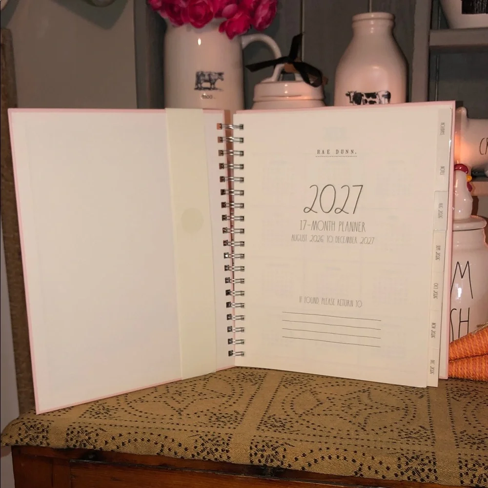 Rae Dunn MAKE IT HAPPEN Spiral 17 Month Planner August 2026-December 2027 (Pink)